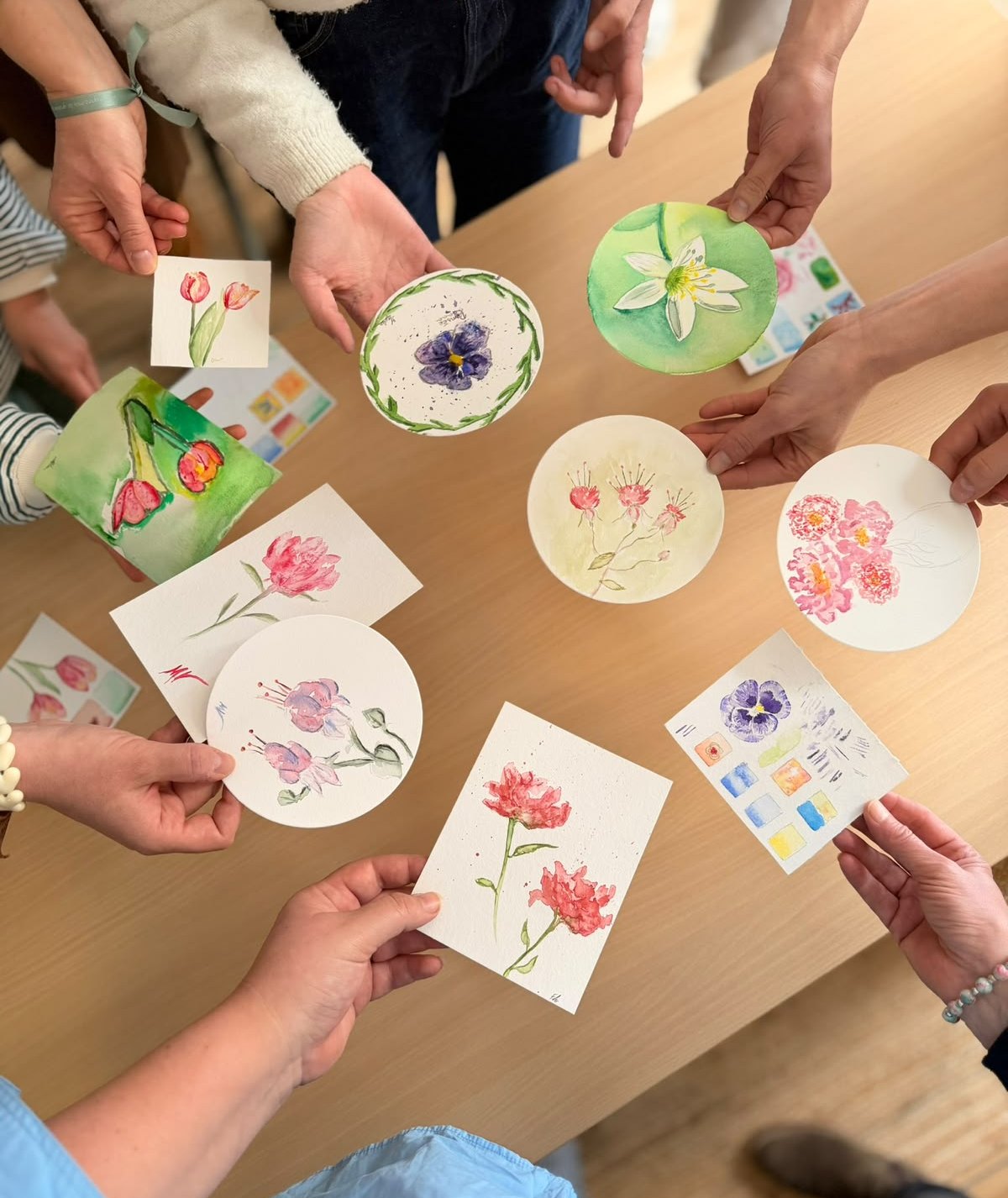 Aquarelles réalisées pendant un atelier au Comptoir