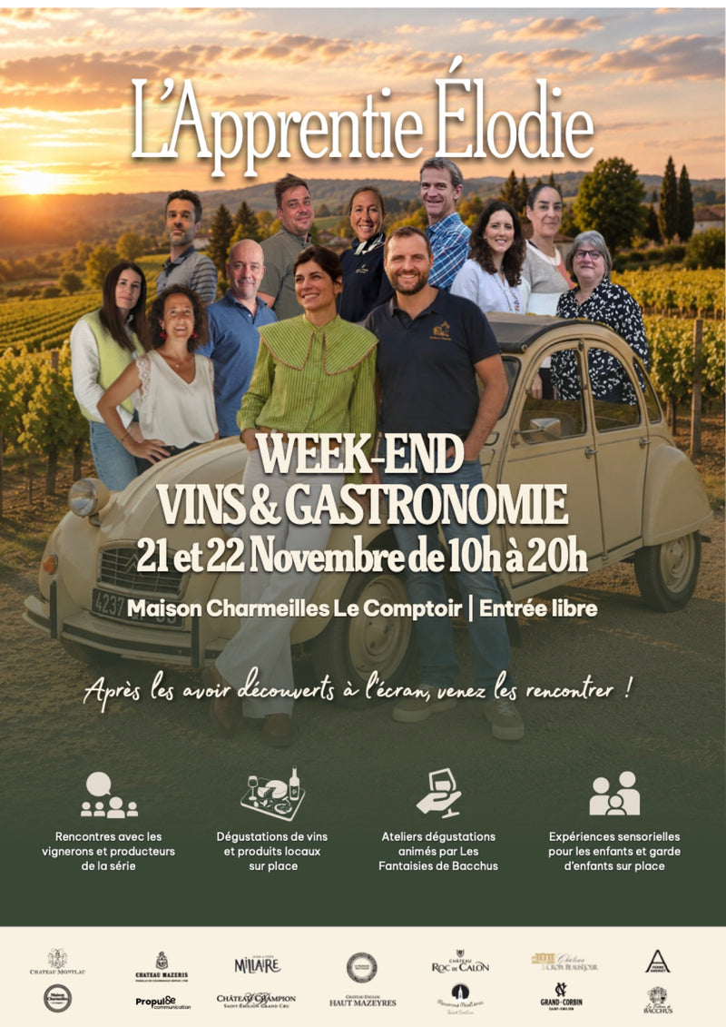 Affiche du week-end Vins & Gastronomie, L'Apprentie Élodie, 21 et 22 novembre au Comptoir